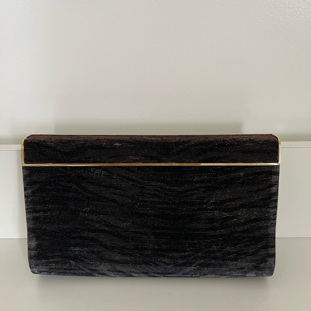 Jimmy Choo Black Clutch with Gold Trim